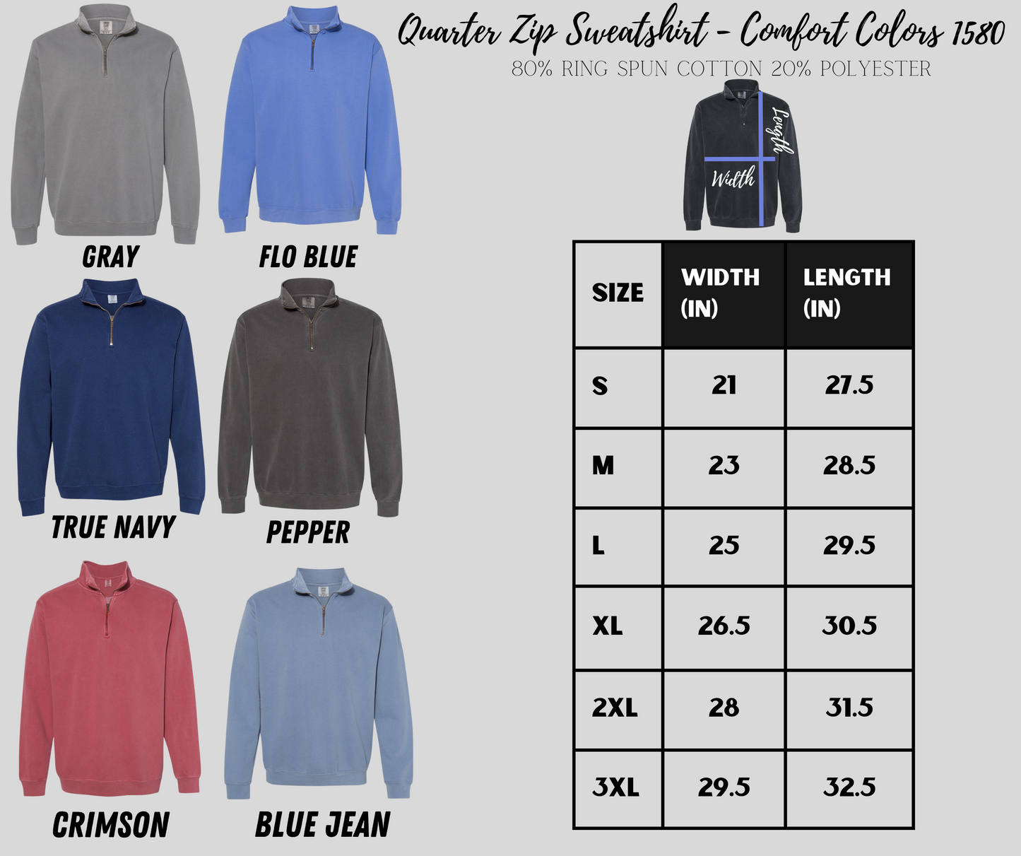 Monogram Quarter zip-Comfort Colors