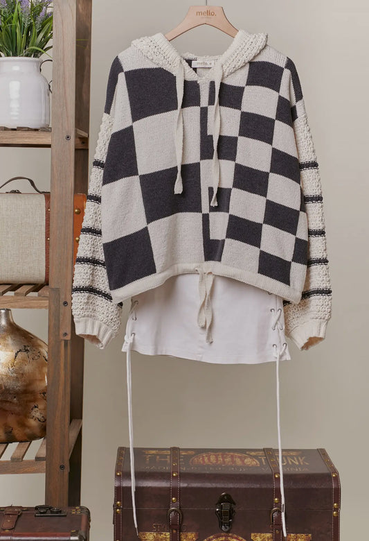 Multi checkered hoodie