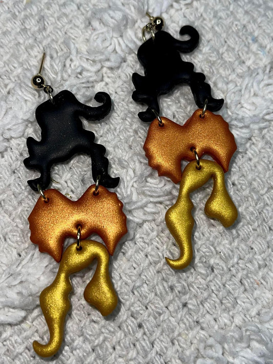 Hocus pocus polymer clay earrings